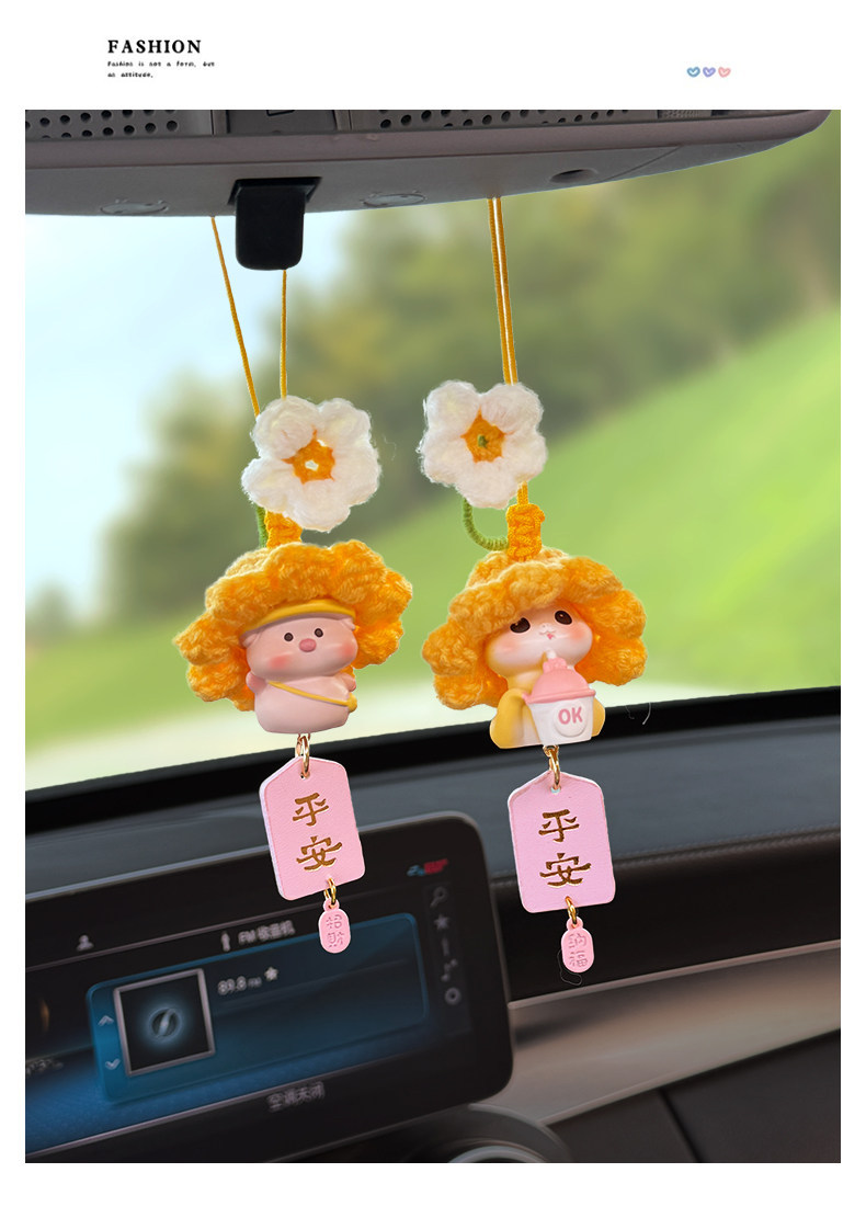 Twelve Zodiac Car Hanging Ornaments, Car Rearview Mirror Decorations, Car Pendants, Interior Hanging Decorations, New Car Gifts