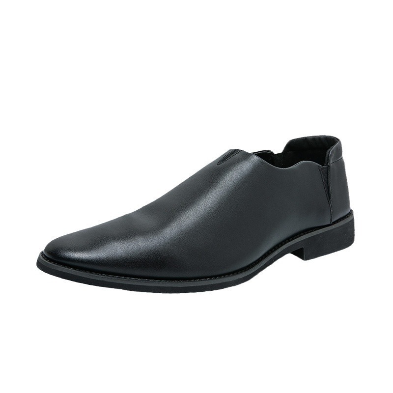 Zapatos de cuero casuales de un solo pedal para hombre 2024 Four Seasons Korean Trend Youth Work Zapatos formales de negocios Zapatos puntiagudos