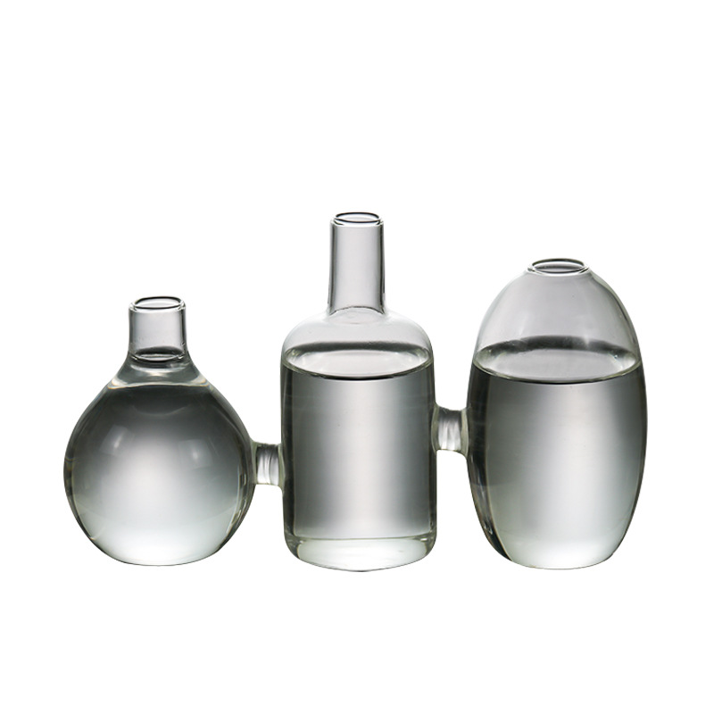 Moda creativa Europea de vidrio transparente florero hidropónico florero de tres piezas florero accesorios para el hogar jarrón de simulación