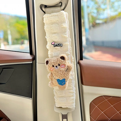 Universal Car Decoration Supplies for – Seat belt shoulder pad - shoulder-bag-brown-bear-puff-shoulder-pads-30cm-single-no-specifications