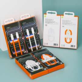 苹果17 16手机快充线包装 iPhone17橙色充电线纸勾包装盒现货批发