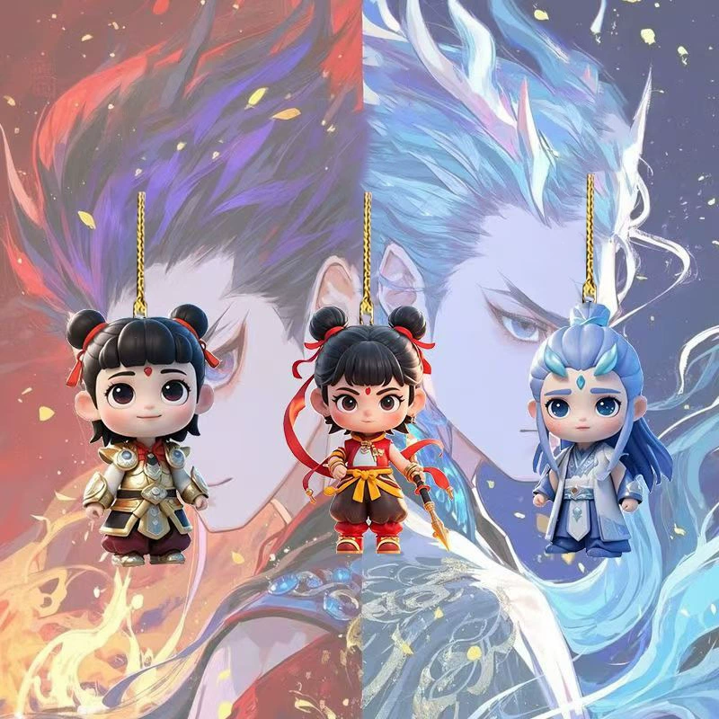 Автомобильный кулон Nezha Naohai, мультяшная анимация, красивая цепочка для мобильного телефона Nezha Ao Bing, подвеска для школьной сумки