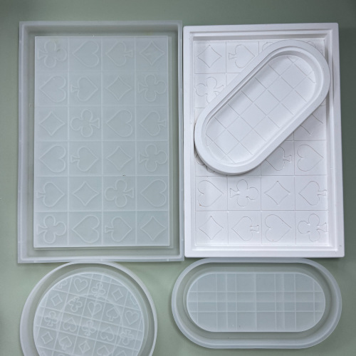 Fat Yaya DIY white glue-free checkerboard glue mold rectangular/round large setting table quicksand tray mold