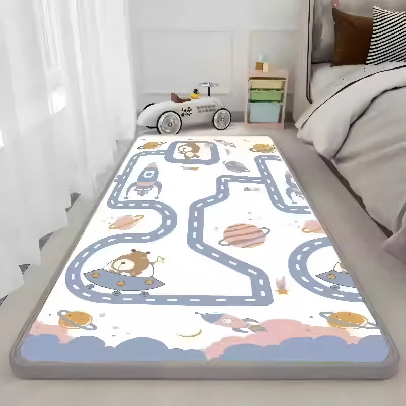 Cojín de cama para bebés, estera de piso a prueba de caídas, estera de rastreo de tamaño súper grande para niños pequeños, estera de rastreo de formaldehído para bebés.