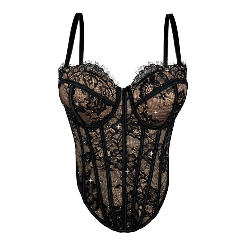 New Sexy Lace Camisole Women's Outer Wearing Shaped Corset Gather Underwear Fishbone Tube Top