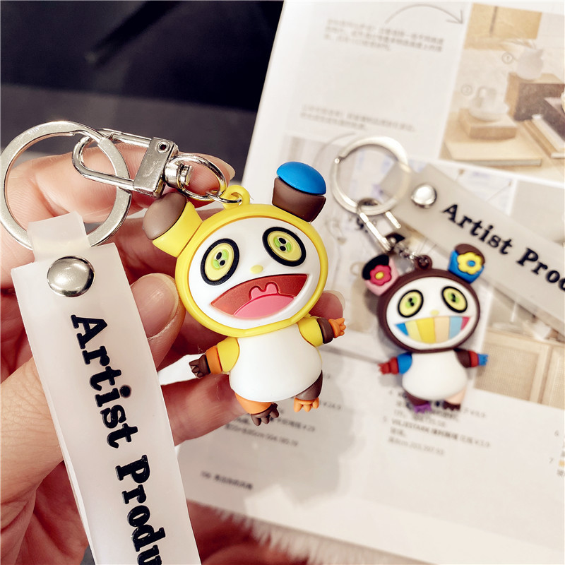 Murakami Takashi's same style doll pvc key chain pendant cute compact Japanese fashion brand ins style doll pendant gift