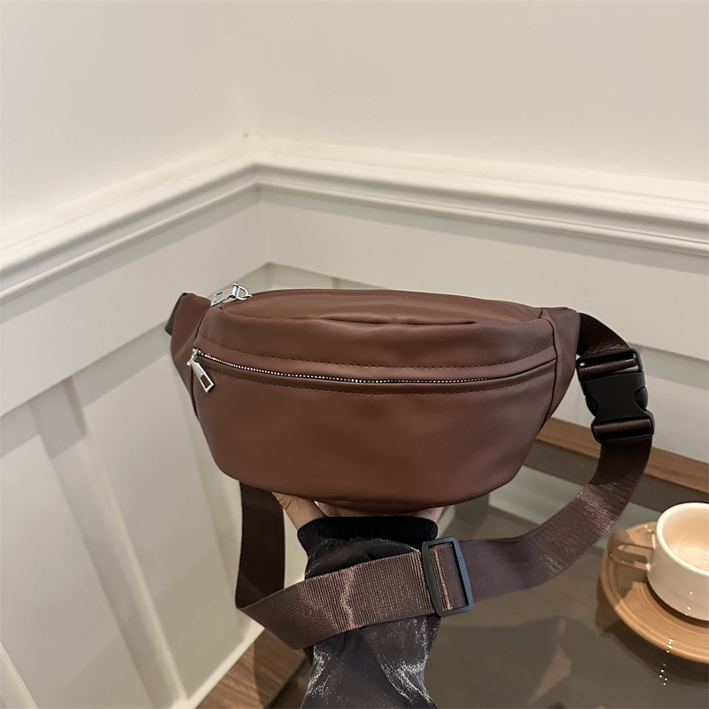 Bolsa de pecho de invierno nuevo estilo estilo coreano moda deportiva estilo occidental cremallera cintura de mujer correa de hombro ancha multicompartimento ins bandolera