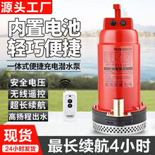 才勇充电式遥控直流潜水泵家用洗车农用浇菜户外无线锂电池抽水泵