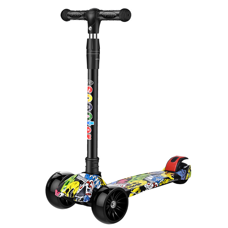 Scooter Infantil Plegable 3 en 1 de Plástico con Asiento, Música y Ruedas Flash image 6
