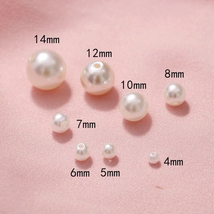 Abs High-Gloss Imitation Pearl Loose Beads Straight Hole Pearl Handmade DIY Accessories Jewelry Clothing Accessories Accessories Manufacturer Wholesale