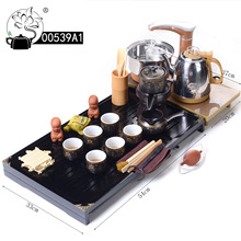 005A茶具套装四合一全自动电磁炉配茶盘 橡木色马盘礼品批发