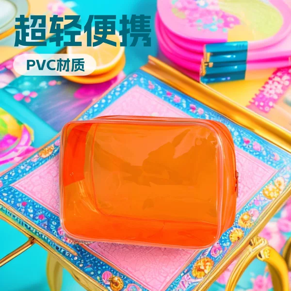 Hot-Selling Transparent Pvc Cosmetic Bag for Women, Large-Capacity Travel Waterproof Toiletry Bag, Portable Skin Care Product Storage Bag