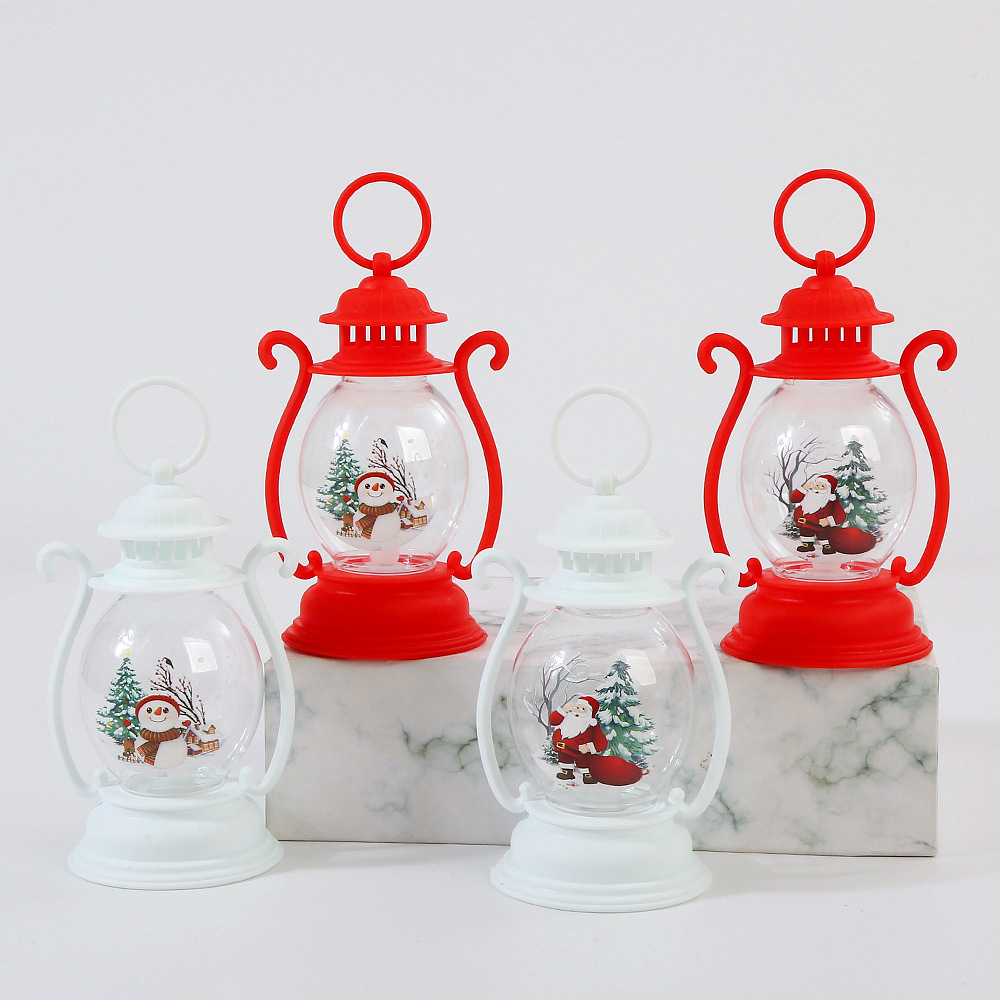 圣诞节装饰品复古手提小油灯LED蜡烛小夜灯跨境圣诞礼品摆件道具详情11