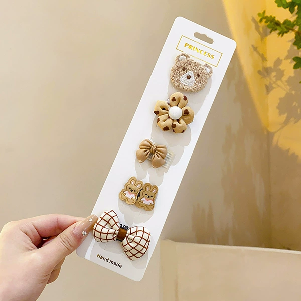 Set with bow, with little bears, 5 pieces