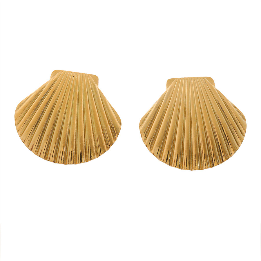 Women's Gender 1 Pair Casual Simple Style Wings Spiral Shell Titanium Steel 18K Gold Plated Ear Studs