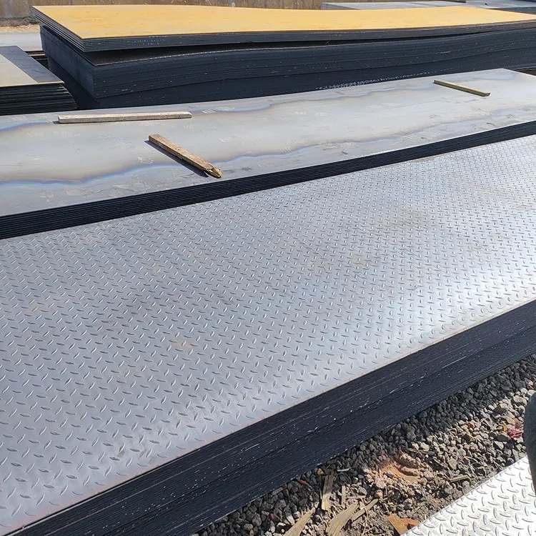 东北辽宁沈阳现货批发热轧花纹钢板热镀锌花纹板切割防滑踏步板销