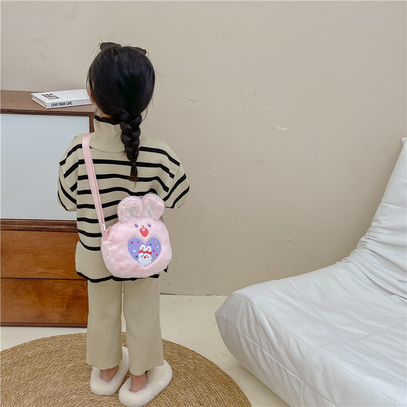 Bolsa de Mensajero de la felpa de los niños nuevo lindo conejo monedero moda bebé accesorios bolsa puesto actividad regalo