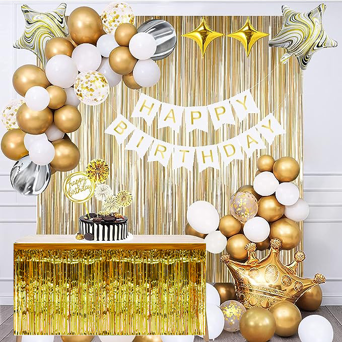 Amazon fiesta decoración globo traje Venta caliente lluvia cortina de seda tire bandera globo oro cumpleaños globo traje