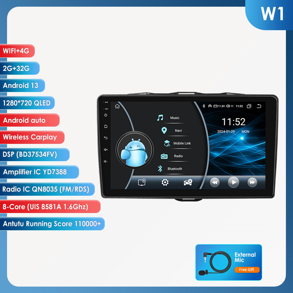 2+32g wifi+4glte version 8581a carplay eight cores