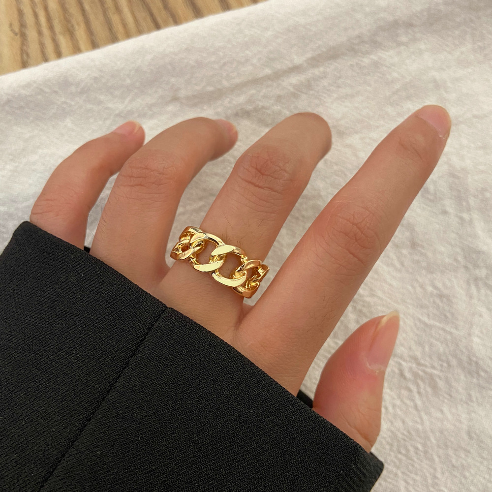 personalized chain ring hollow retro men and women couple's food finger ring retro fashion design punk style ring_voghion.com