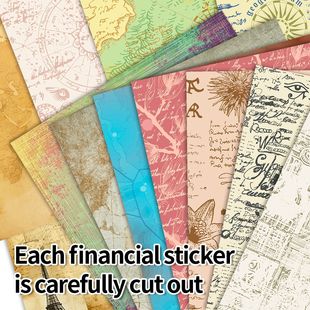 Cross-Border Popular 12 Pieces/Pack Retro European and American Style Map Poster Old Newspaper Material Package Handbook DIY Decorative Paper