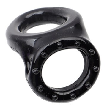 Men’s Double-Opening TPE Cock Ring, Dual-Ring Wearable Restraint, Purple — detail image 5