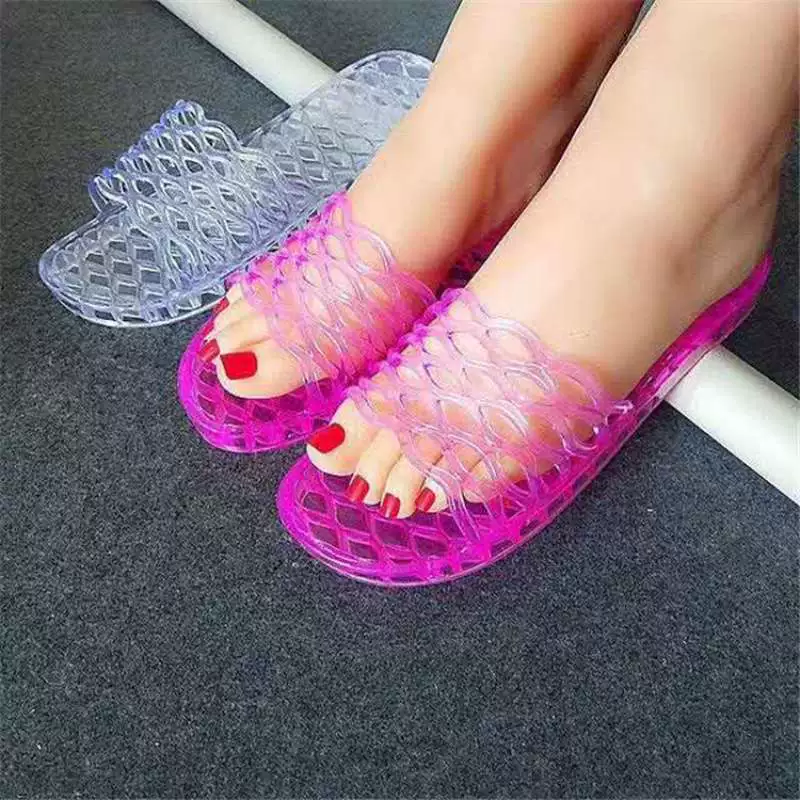 Женские тапочки с кристаллами, летние домашние нескользящие износостойкие пластиковые тапочки ярких цветов для ванной комнаты и бассейна, не вонючие ноги