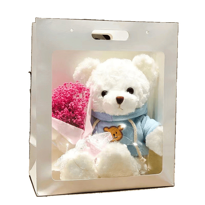 Bolsa de regalo ramo oso de peluche lindo juguete de peluche cumpleaños para niñas temporada de graduación Día de San Valentín