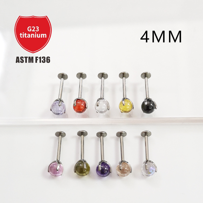 Pointed titanium steel lip stud product view