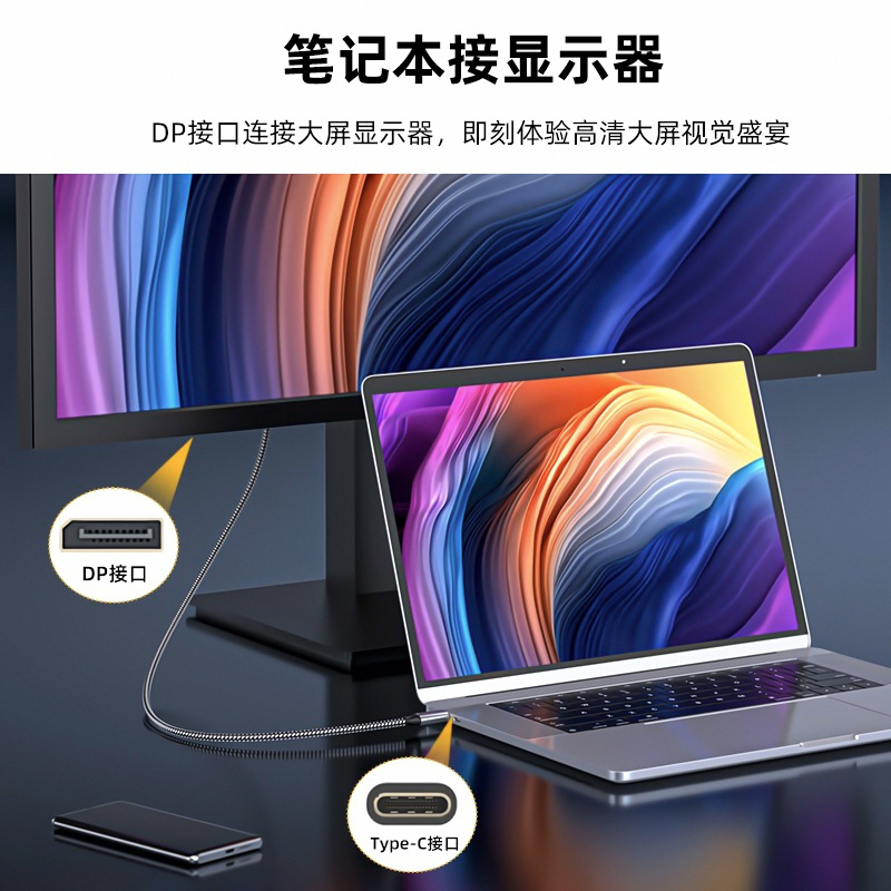 type-c轉dp轉接線4k8k60hz電腦手機投屏高清視頻轉換線type-c轉dp