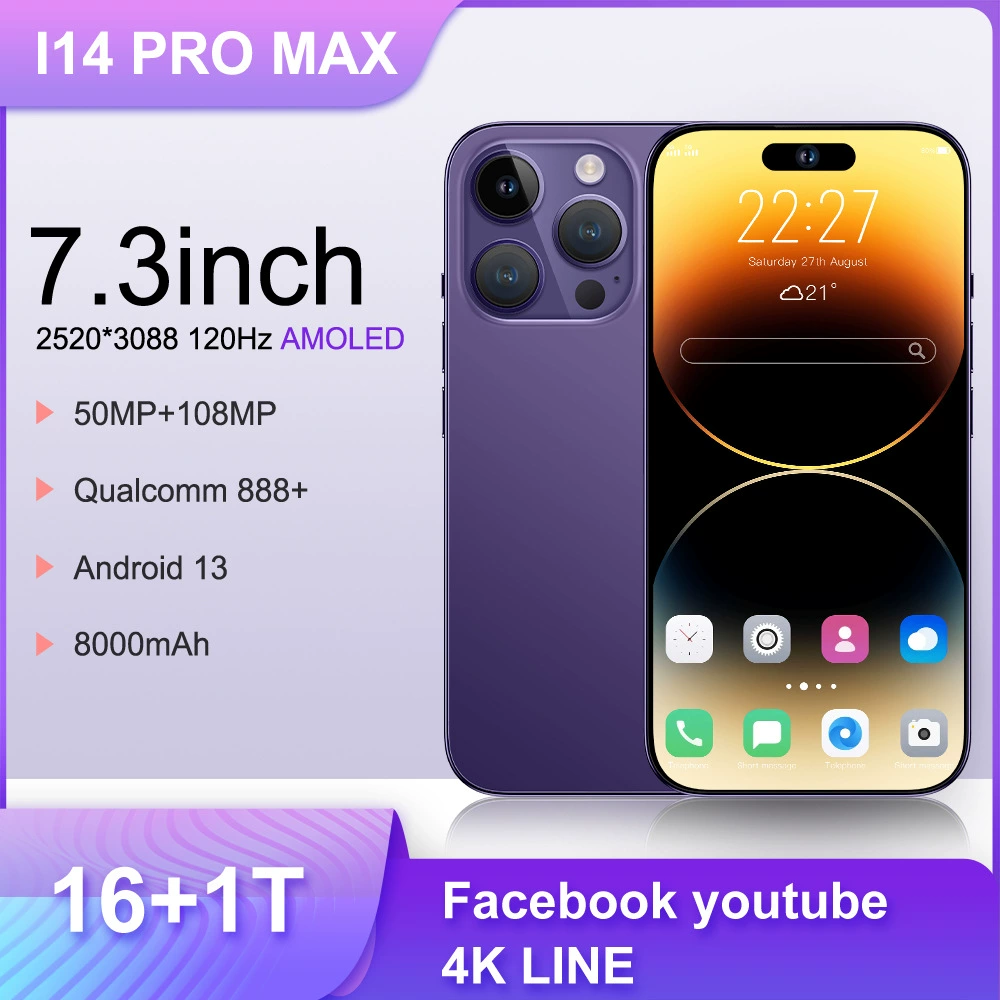 Android-смартфон I14 Pro Max, 16 ГБ + 1 ТБ, глобальные варинты регистрации (EU/US/UK/AU)