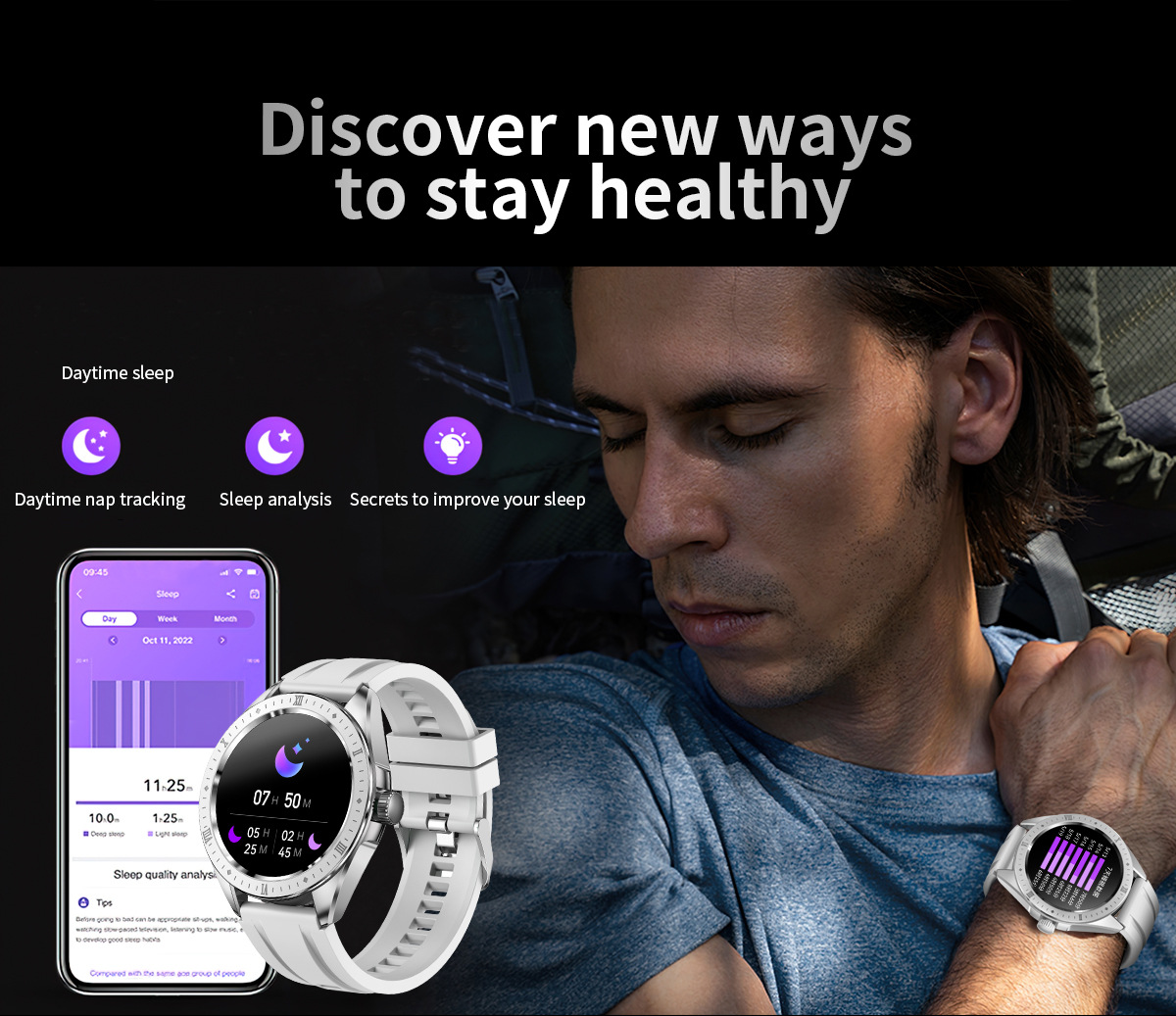 NX18 Smart Watch 1,39 tum Bluetooth ringer hjärtfrekvens blod_voghion.com