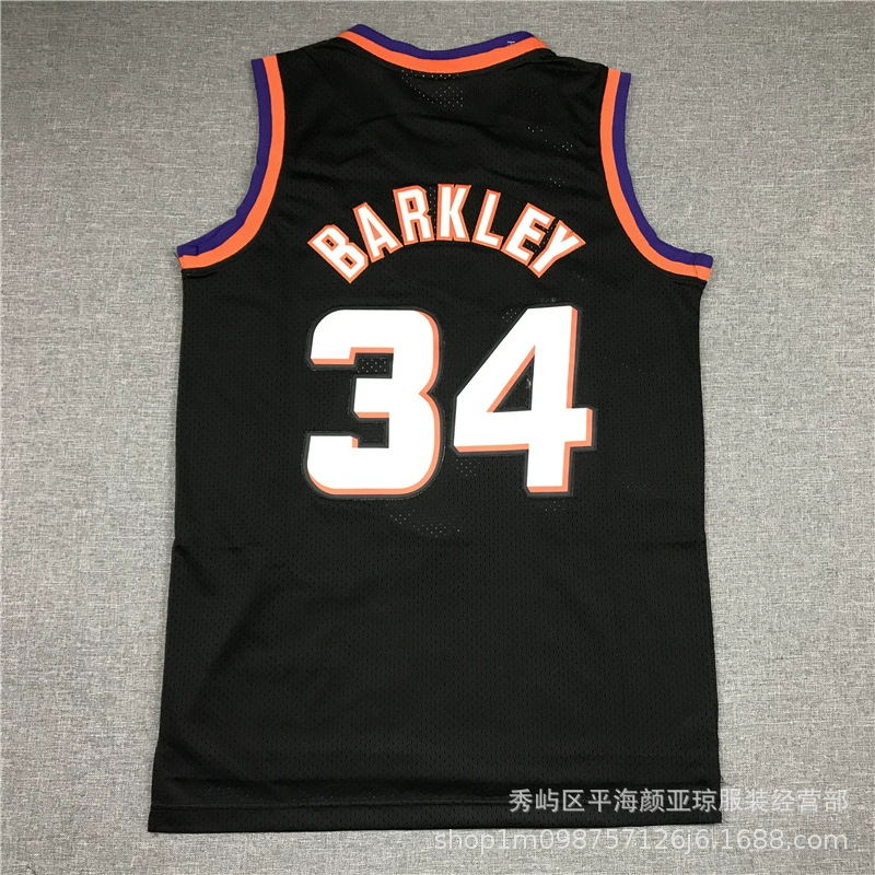 Вышитая баскетбольная майка Suncill Barley, баскетбольная форма Suns Jersey