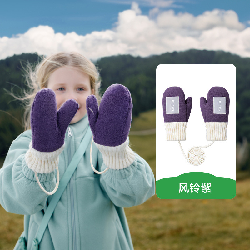 Guantes para niños de hilo KK árbol de invierno para bebés con dedos de otoño para niños y niñas estudiantes de primaria caliente de clase A antiestática