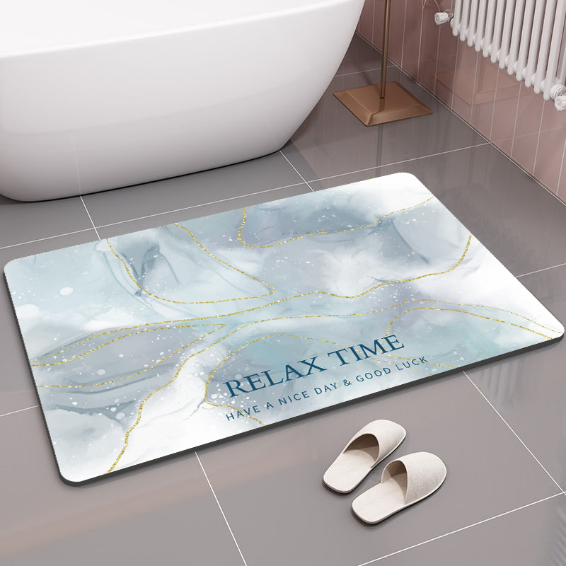 Minimalist Non-slip Bathroom Rug Absorbent Diatomite Floor Mat_voghion.com
