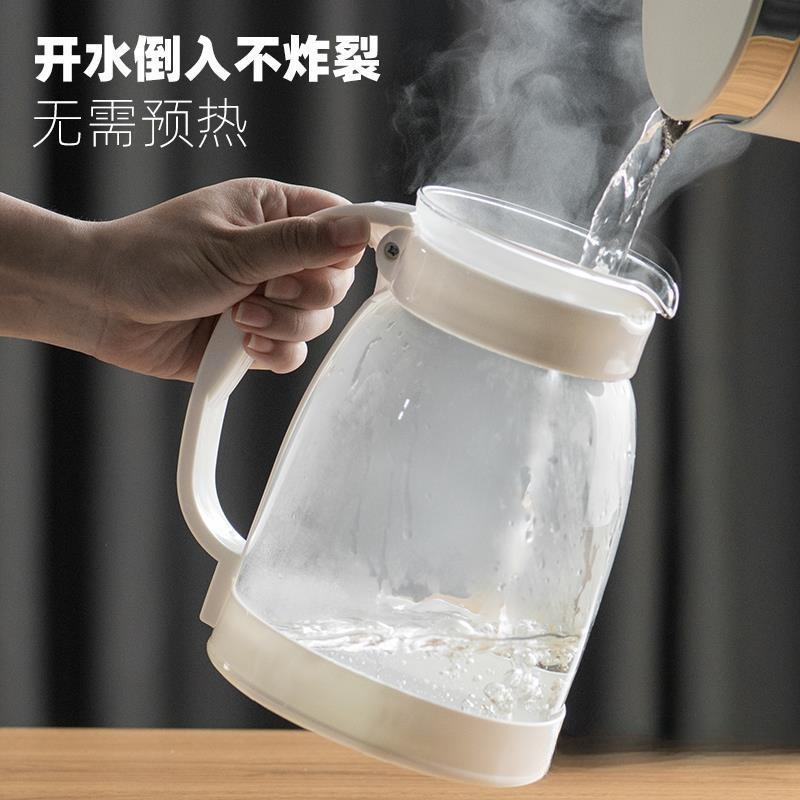 Capacious glass teapot