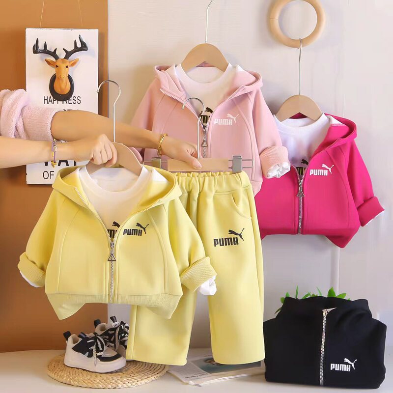 Boys and Girls Suits, Spring and Autumn Styles, 2026 New Fashionable Children's Casual Spring Outfits, Long-Sleeve Three-Piece Trendy Set Boys and Girls Suits, Spring and Autumn Styles, 2026 New Fashionable Children's Casual Spring Outfits, Long-Sleeve Three-Piece Trendy Set