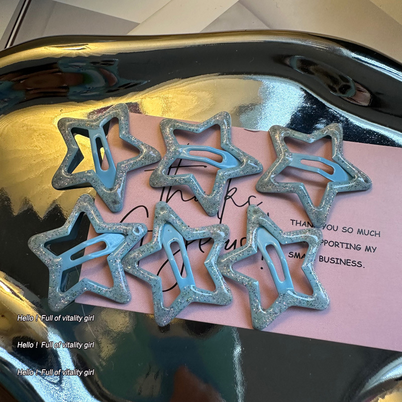 Colorido estrella flequillo de horquilla rota clip de pico de pato linda chica bb clip accesorios para el cabello clip lateral de la cabeza trasera de las mujeres