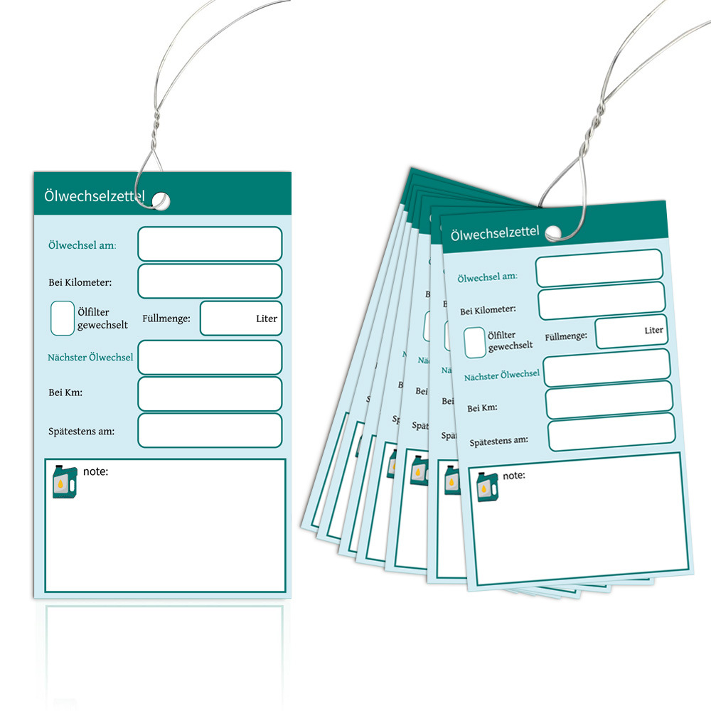 亚马逊德国站跨境批发100张/包换油吊牌换油说明服务卡片