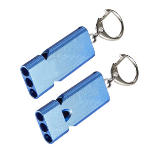 Popular Aluminum Alloy Fire Emergency Outdoor Survival Whistle Metal Life-Saving Whistle Three-Tube Whistle Treble Survival Whistle