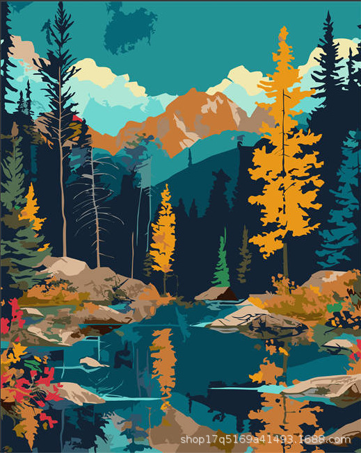 Pintura al óleo digital DIY pintura al óleo hecha a mano para colorear lona núcleo de pintura acrílica serie de estilo explosivo al por mayor y al por menor