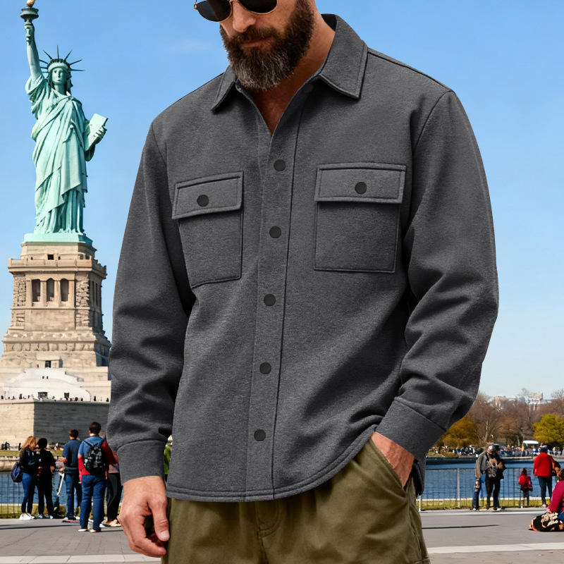 Chaqueta Abrigada de Invierno Estilo Americano para Hombre, Forrada de Felpa, Holgada, para Trabajo al Aire Libre, 2025