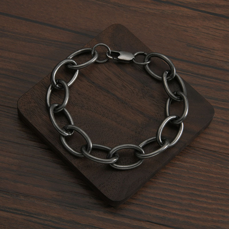 Hip-hop Titanium Steel Thick Chain O-shaped Bracelet display picture 5