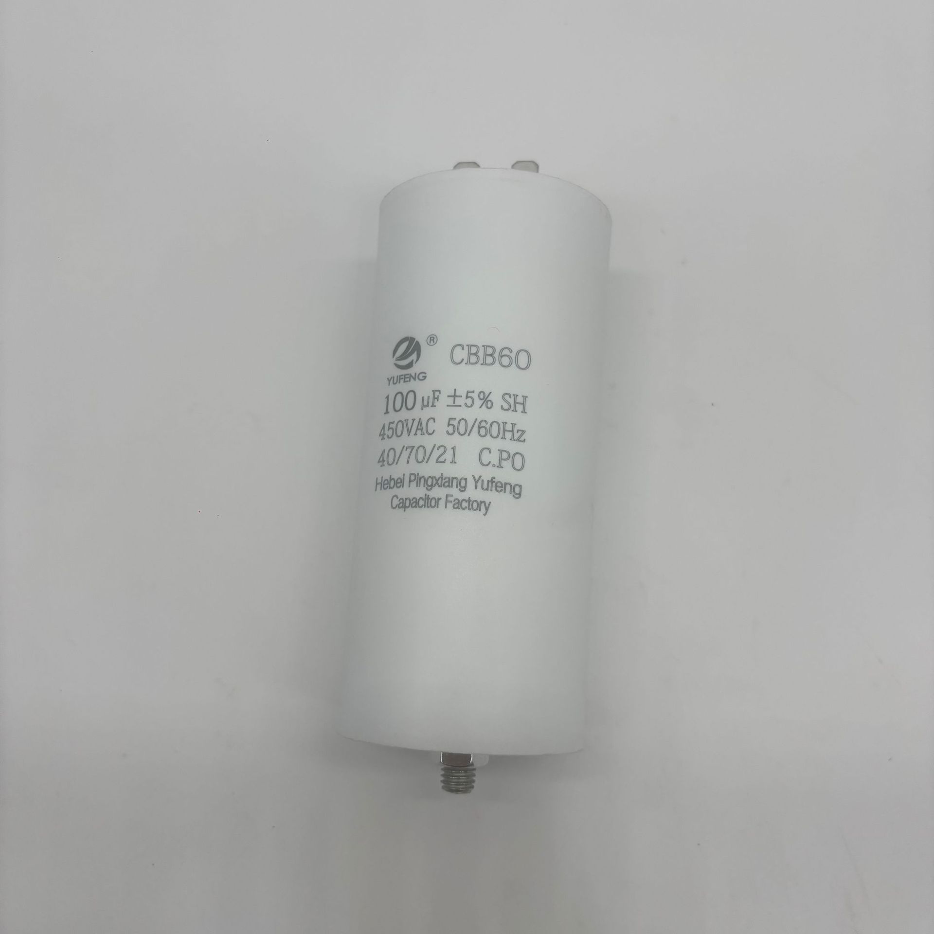 Condensador especial para bomba de agua con motor de tornillo en la parte inferior de la carcasa plástica de película metálica con condensador de doble inserción