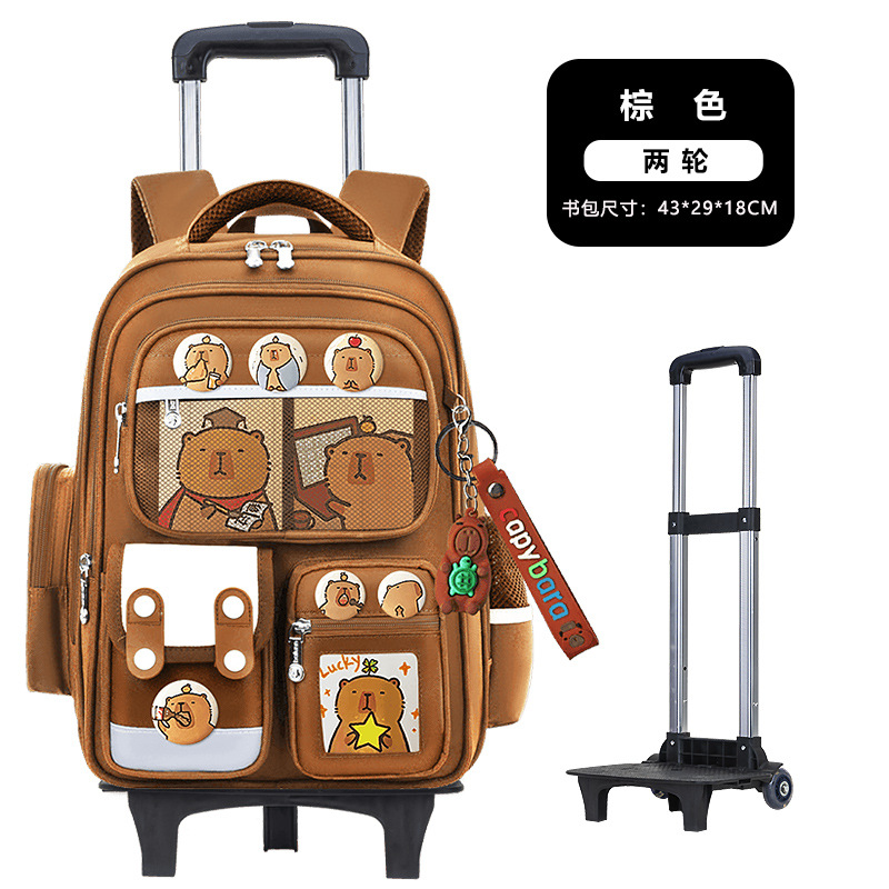 Nuevas mochilas de tirón para estudiantes de primaria 1236 grados niños escaleras de dibujos animados mochila de hombro de gran capacidad para hombres y mujeres