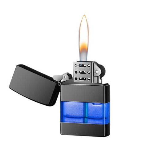 Xinfa 2701 perspective transom grinding wheel open flame gas lighter laser advertising LOGO gift lighter wholesale