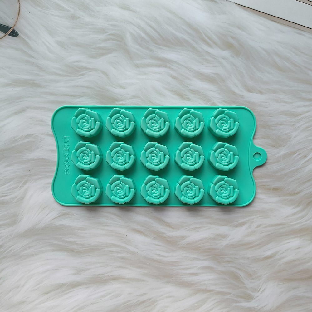 Silicone chocolate matriz de hielo 15 incluso estereoscópico rosas de chocolate 679 molde de pudín de galletas molde de dulces DIY