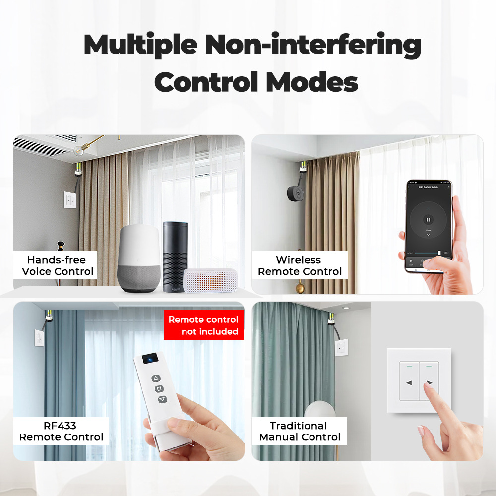 WiFi Tuya smart home rf433 curtain switch module timed voice control blind window switch