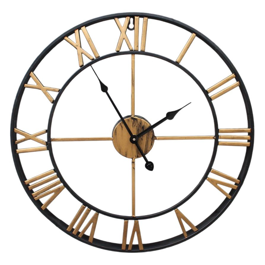 Трансграничное домашнее ретро гостиная кованые настенные часы скандинавские декоративные часы круглые римские тихие часы производители оптовых продаж