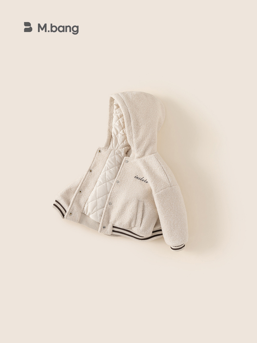 Youbao ropa para niños, abrigo de piel con capucha para niñas, otoño e invierno, nuevos niños, estilo coreano, chaqueta de béisbol gruesa y cálida, cárdigan